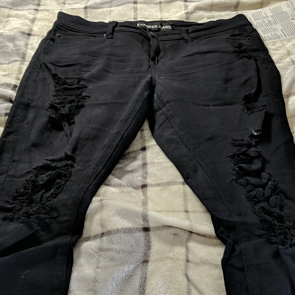 Black ripped jeans